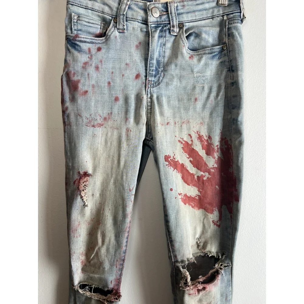 Zombie Halloween Costume Teens Jeans Tshirt And Flannel Homemade Size Small